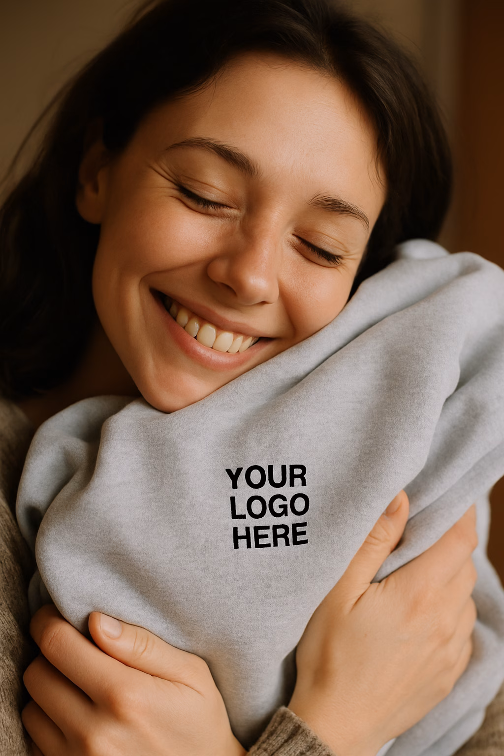 Lady who loves her new branded gift